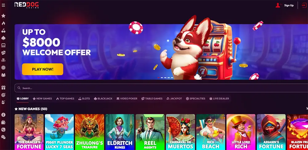 Red Dog Casino website