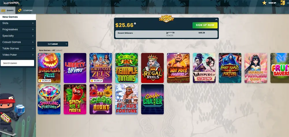 Slots Ninja Casino website