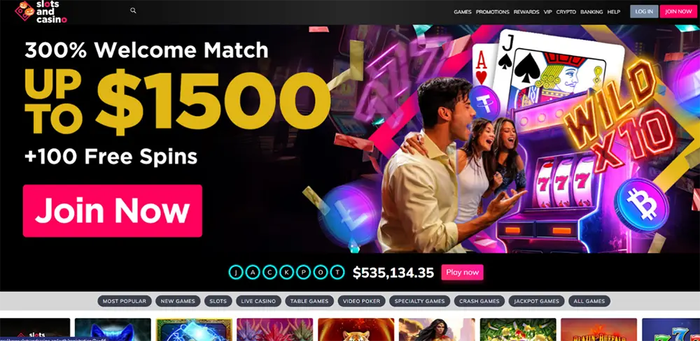 SlotsandCasino website